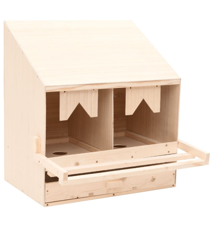 Pondoir 2 compartiments 63x40x65 cm bois de pin massif | Mobilier & Déco
