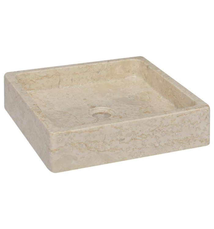 Lavabo Crème 40x40x10 cm Marbre | Mobilier & Déco