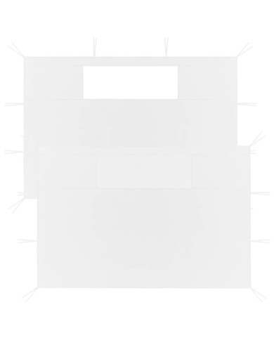 Parois latérales de belvédère avec fenêtres 2 pcs Blanc | Mobilier & Déco