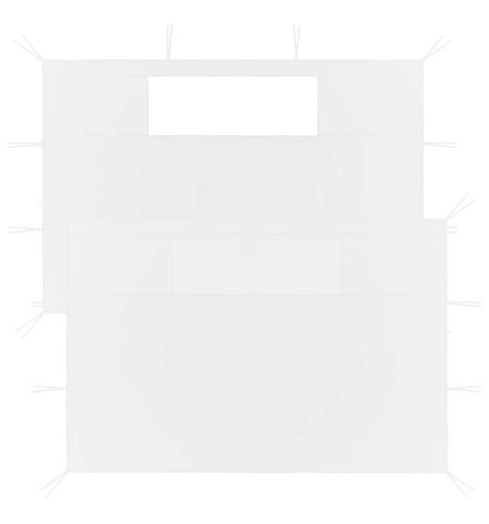 Parois latérales de belvédère avec fenêtres 2 pcs Blanc | Mobilier & Déco