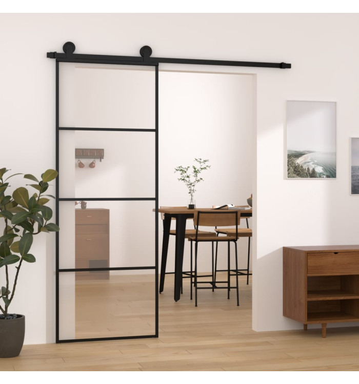 Porte coulissante avec kit de quincaillerie 76x205 cm Verre ESG | Mobilier & Déco