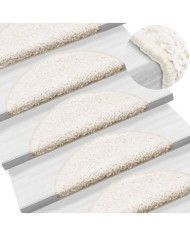 Tapis d'escalier 15 pcs blanc 56x17x3 cm | Mobilier & Déco