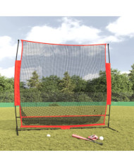 Filet de baseball portable noir/rouge 215x107x216 cm polyester | Mobilier & Déco