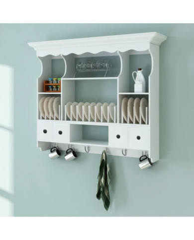 Armoire murale de cuisine en bois Blanc | Mobilier & Déco