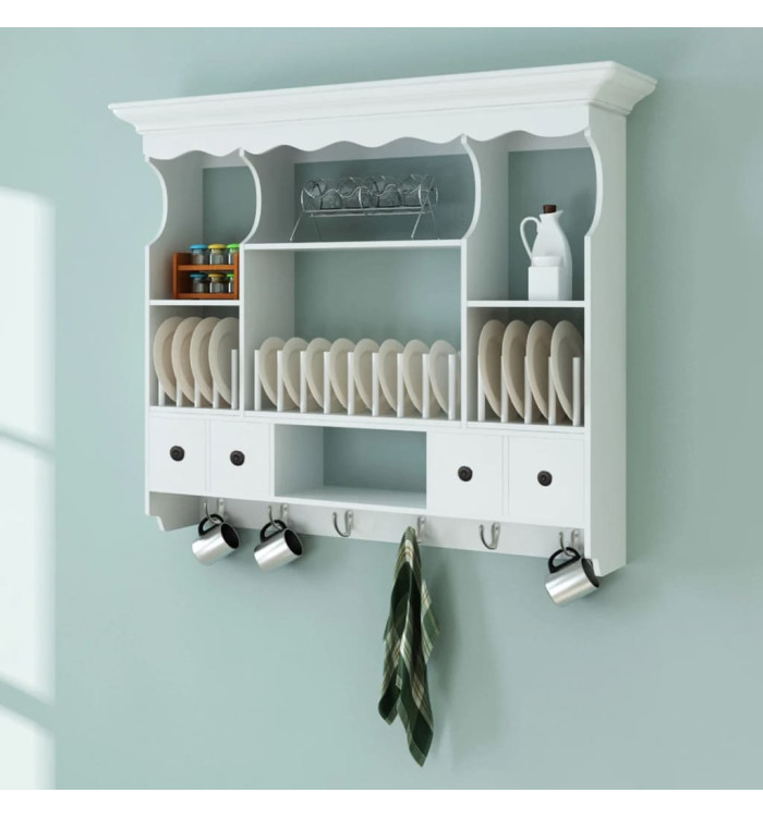 Armoire murale de cuisine en bois Blanc | Mobilier & Déco