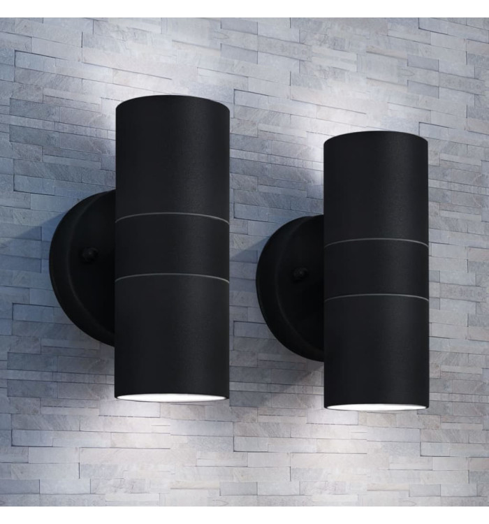 Applique murale d'extérieur 2 pcs Acier | Mobilier & Déco