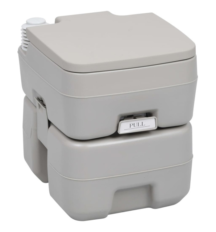Toilette portable de camping Gris 20+10 L | Mobilier & Déco