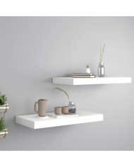 Étagères murales flottantes 2 pcs blanc 50x23x3,8 cm MDF | Mobilier & Déco