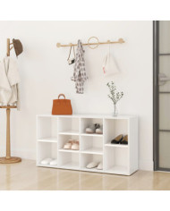 Banc à chaussures Blanc 103x30x54,5 cm Bois d’ingénierie | Mobilier & Déco