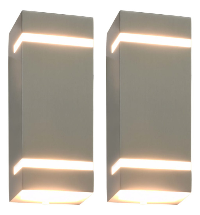 Appliques murales d'extérieur 2 pcs 35 W Argenté Rectangulaire | Mobilier & Déco