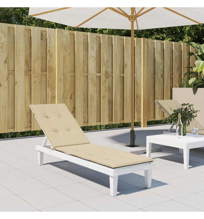 Coussin de chaise de terrasse beige (75+105)x50x4 cm | Mobilier & Déco