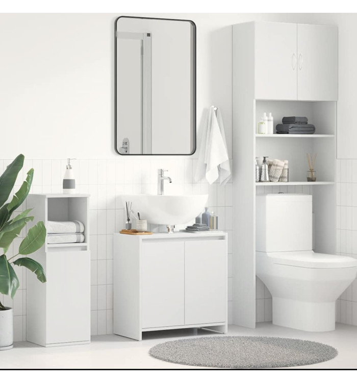 Armoire de salle de bain Blanc 60x33x61 cm Bois d'ingénierie | Mobilier & Déco