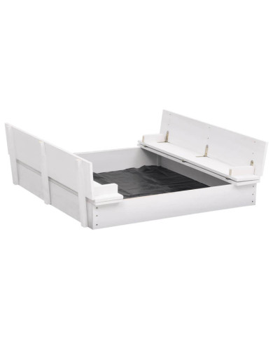 Bac à sable Bois de sapin Blanc 95x90x15 cm | Mobilier & Déco