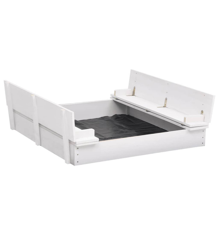 Bac à sable Bois de sapin Blanc 95x90x15 cm | Mobilier & Déco