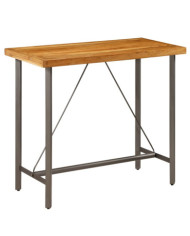 Table de bar Teck recyclé massif 120x58x106 cm | Mobilier & Déco