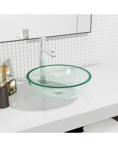 Lavabo Verre trempé 35x12 cm Transparent | Mobilier & Déco