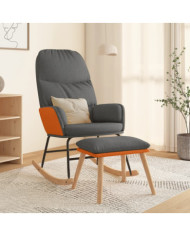 Chaise à bascule avec repose-pied Gris clair Tissu | Mobilier & Déco