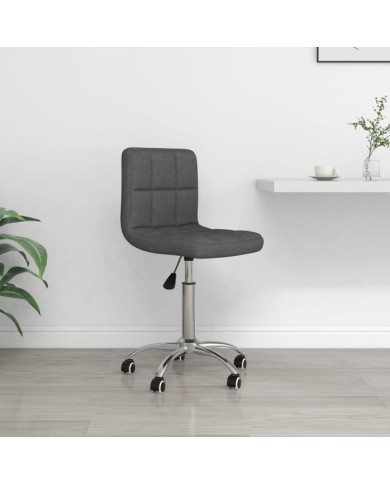 Chaise pivotante de bureau Gris foncé Tissu | Mobilier & Déco
