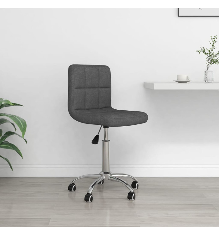 Chaise pivotante de bureau Gris foncé Tissu | Mobilier & Déco