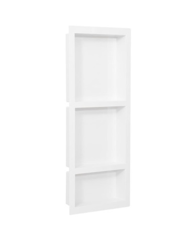 Niche de douche avec 3 compartiments Blanc brillant 41x99x9 cm | Mobilier & Déco