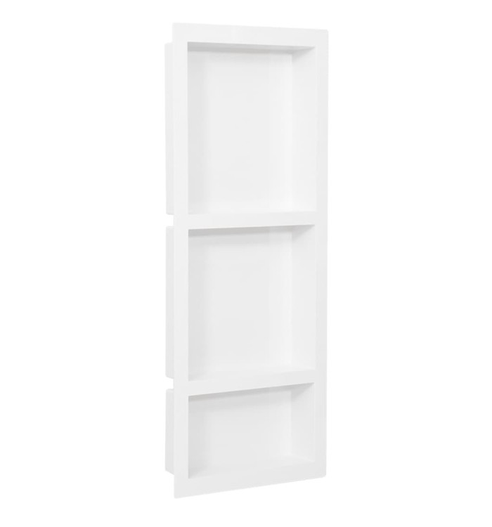 Niche de douche avec 3 compartiments Blanc brillant 41x99x9 cm | Mobilier & Déco