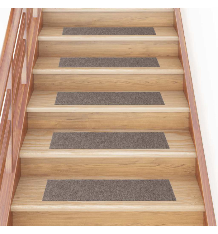 Tapis d'escalier autocollants Rectangulaire 15pcs 76x20cm Crème | Mobilier & Déco