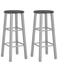 Tabourets de bar lot de 2 argenté MDF | Mobilier & Déco