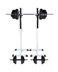 Support d'haltères avec jeu d'haltères et de poids 60,5 kg | Mobilier & Déco