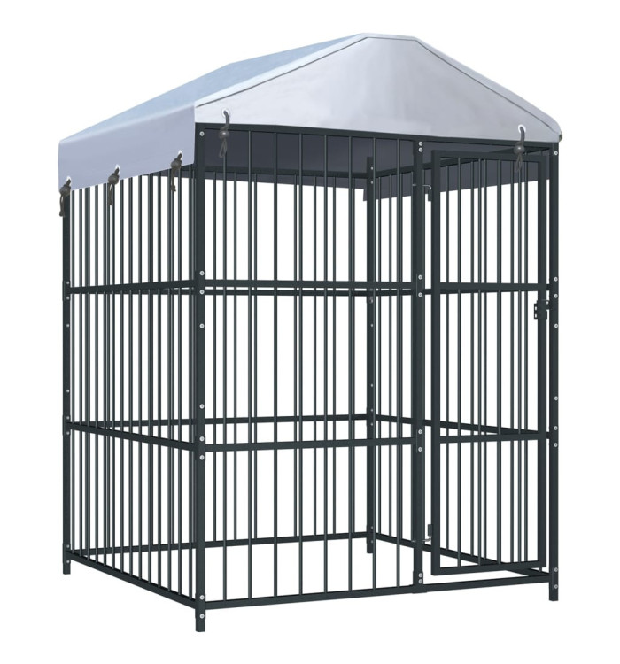 Chenil d'extérieur avec toit pour chiens 150x150x210 cm | Mobilier & Déco