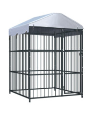 Chenil d'extérieur avec toit pour chiens 150x150x210 cm | Mobilier & Déco