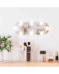 Miroir mural avec lumières LED 15x40 cm verre ovale | Mobilier & Déco