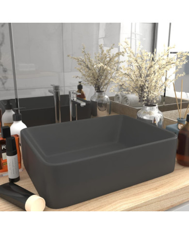 Lavabo de luxe Gris foncé mat 41x30x12 cm Céramique | Mobilier & Déco