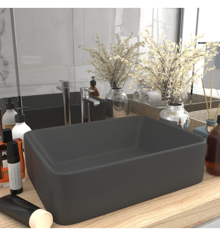Lavabo de luxe Gris foncé mat 41x30x12 cm Céramique | Mobilier & Déco