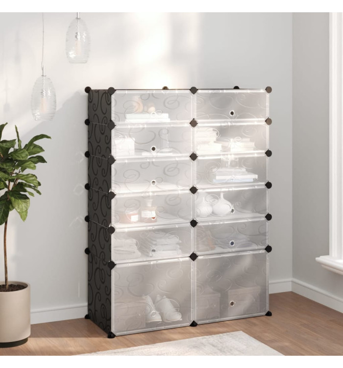 Étagère à chaussures Noir 94x37x125 cm PP | Mobilier & Déco