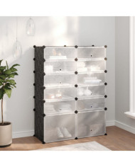 Étagère à chaussures Noir 94x37x125 cm PP | Mobilier & Déco