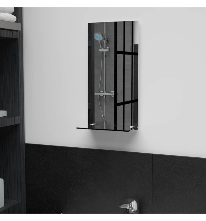 Miroir mural avec étagère 20x40 cm Verre trempé | Mobilier & Déco