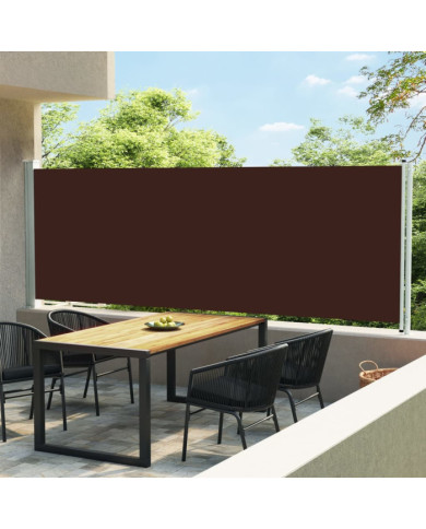 Auvent latéral rétractable de patio 160x600 cm Marron | Mobilier & Déco