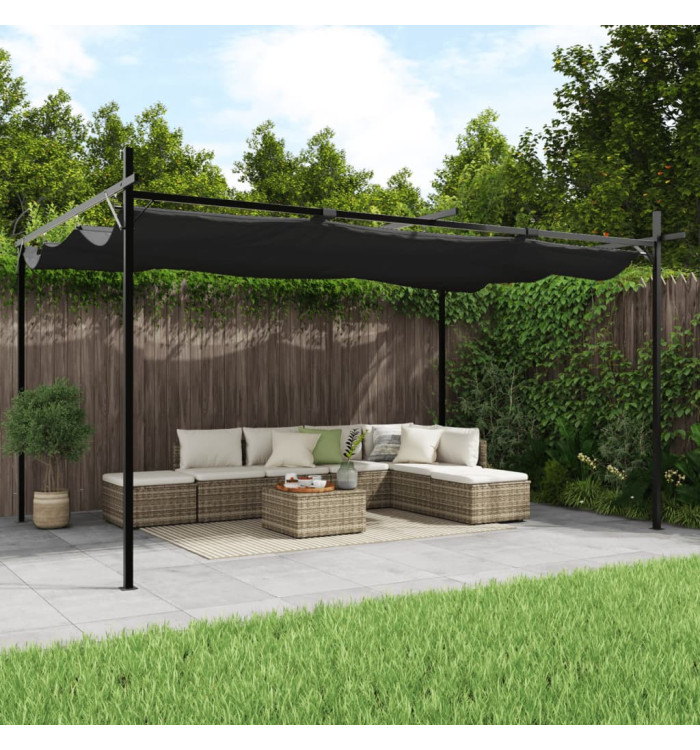 Pergola avec toit rétractable anthracite 395x292x230 cm | Mobilier & Déco