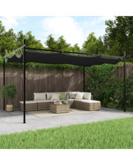 Pergola avec toit rétractable anthracite 395x292x230 cm | Mobilier & Déco