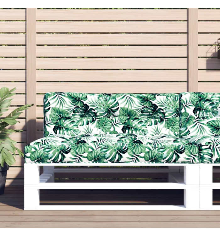 Coussin de palette à motif de feuilles 120x40x12 cm Tissu | Mobilier & Déco