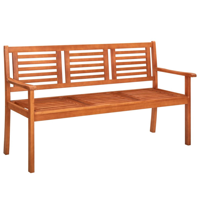 Banc de jardin 3 places 150 cm Bois d'eucalyptus solide | Mobilier & Déco
