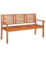 Banc de jardin 3 places 150 cm Bois d'eucalyptus solide | Mobilier & Déco