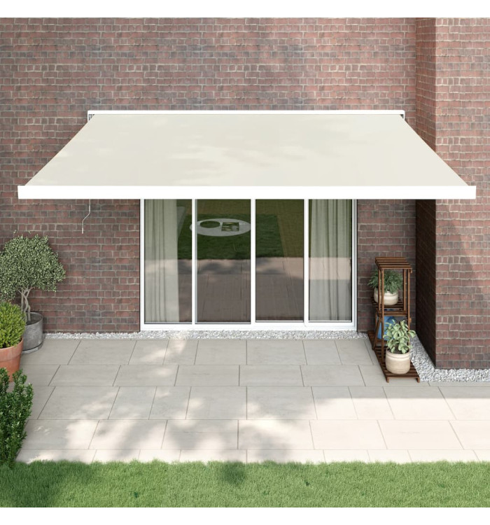 Auvent rétractable crème 4,5x3 m tissu et aluminium | Mobilier & Déco