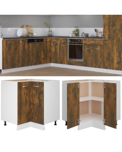 Armoire de cuisine "Lyon" chêne fumé 75,5x75,5x81,5 cm | Mobilier & Déco
