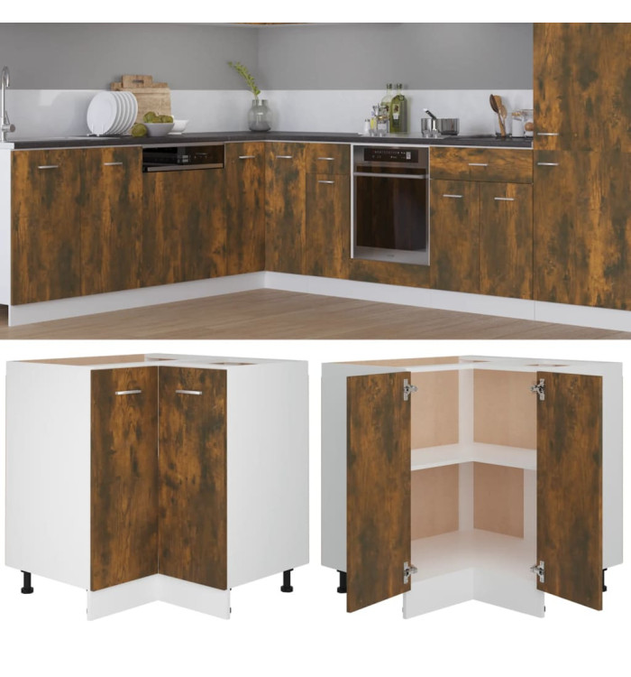 Armoire de cuisine "Lyon" chêne fumé 75,5x75,5x81,5 cm | Mobilier & Déco