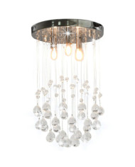 Plafonnier avec perles de cristal Argenté Sphère 3 ampoules G9 | Mobilier & Déco