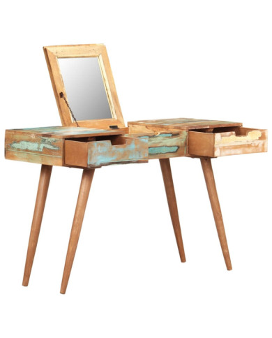Coiffeuse avec miroir 112x45x76 cm Bois massif de récupération | Mobilier & Déco
