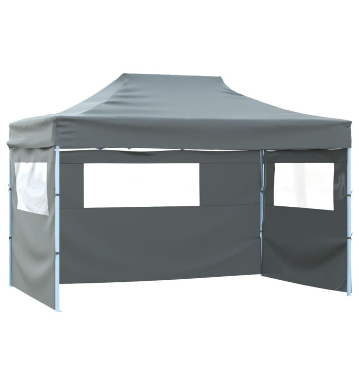 Tente de réception pliable avec 3 parois 3x4 m Acier Anthracite | Mobilier & Déco