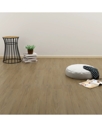 Dalles de plancher autoadhésives 4,46 m² 3mm PVC marron naturel | Mobilier & Déco