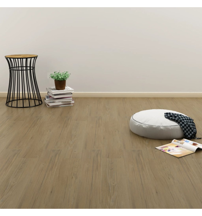 Dalles de plancher autoadhésives 4,46 m² 3mm PVC marron naturel | Mobilier & Déco